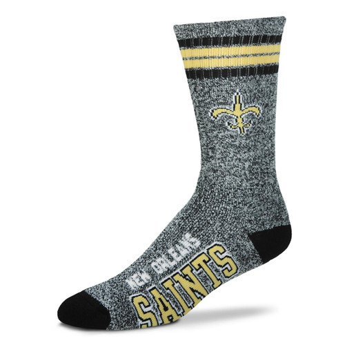New Orleans Saints Marbled 4 Stripe Deuce Socks Pair