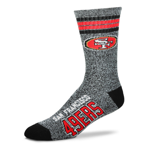 San Francisco 49ers Marbled 4 Stripe Deuce Socks Pair