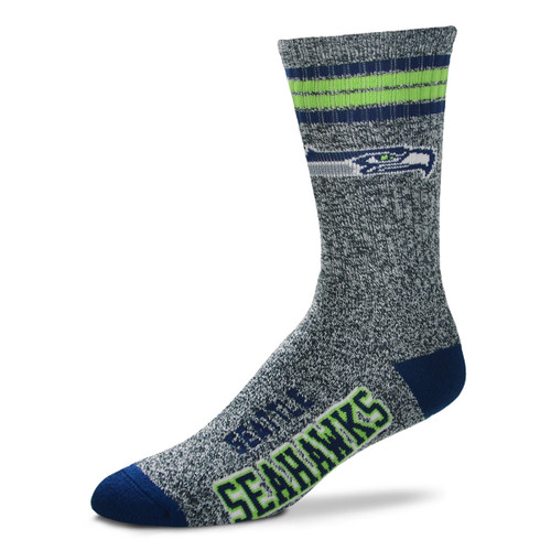 Seattle Seahawks Marbled 4 Stripe Deuce Socks Pair