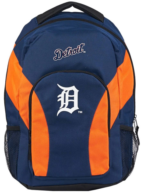 Detroit Tigers Backpack Draftday Style Navy and Orange