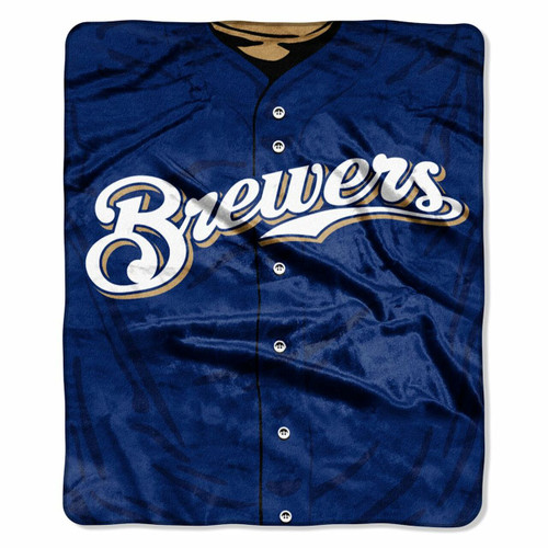 Milwaukee Brewers Blanket 50x60 Raschel Jersey Design