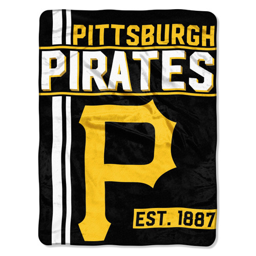 Pittsburgh Pirates Blanket 46x60 Micro Raschel Walk Off Design Rolled