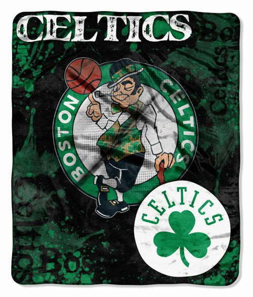 Boston Celtics Blanket 50x60 Raschel Drop Down Design
