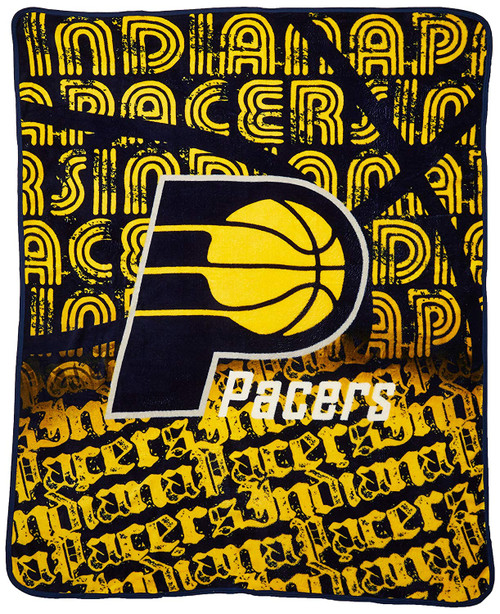 Indiana Pacers Blanket 46x60 Micro Raschel Redux Design Rolled