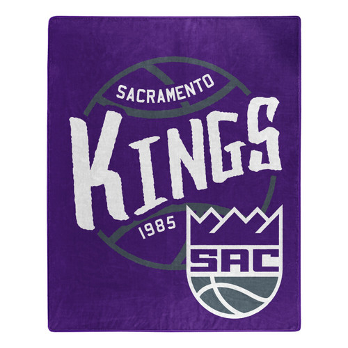 Sacramento Kings Blanket 50x60 Raschel Blacktop Design