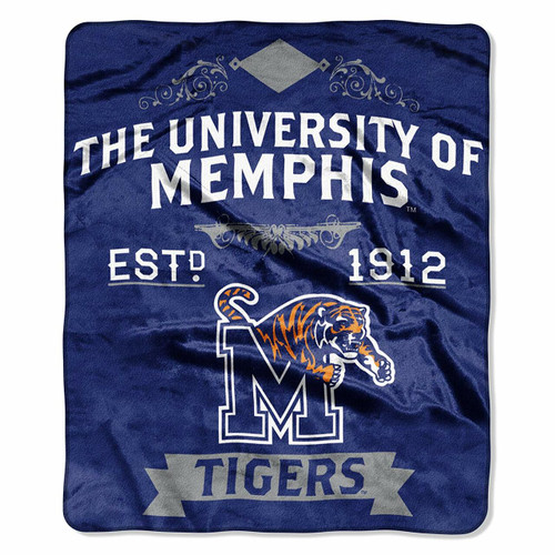 Memphis Tigers Blanket 50x60 Raschel Label Design