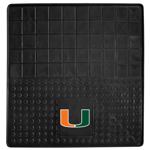 University of Miami - Miami Hurricanes Heavy Duty Vinyl Cargo Mat U Primary Logo Black