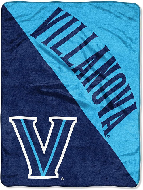 Villanova Wildcats Blanket 46x60 Micro Raschel Halftone Design Rolled