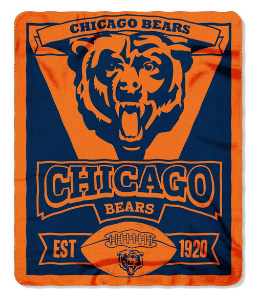 Chicago Bears Blanket 50x60 Fleece Marque Design