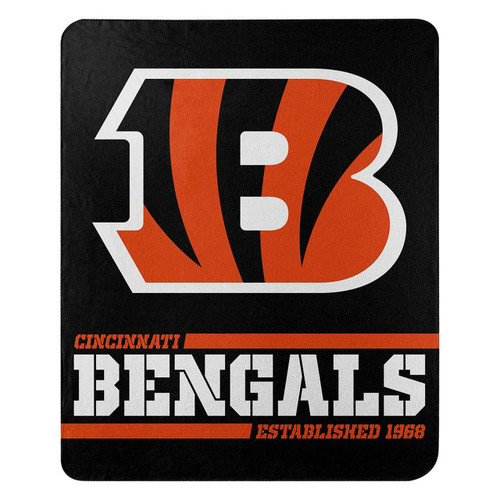 Cincinnati Bengals Blanket 50x60 Fleece Split Wide Design