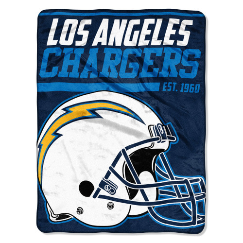 Los Angeles Chargers Blanket 46x60 Micro Raschel 40 Yard Dash Design Rolled