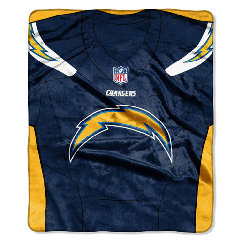 Los Angeles Chargers Blanket 50x60 Raschel Jersey Design