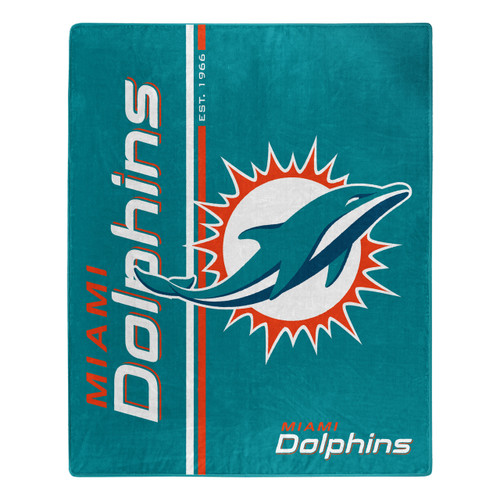 Miami Dolphins Blanket 50x60 Raschel Restructure Design