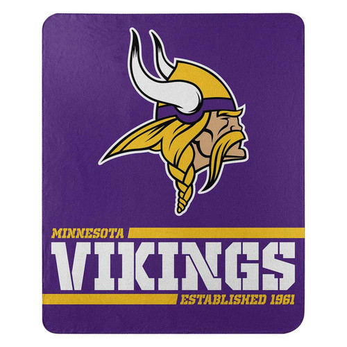 Minnesota Vikings Blanket 50x60 Fleece Split Wide Design