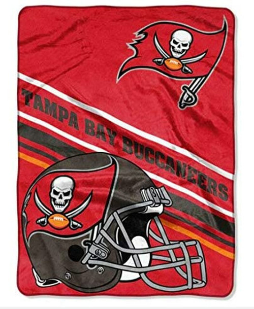 Tampa Bay Buccaneers Blanket 60x80 Raschel Slant Design