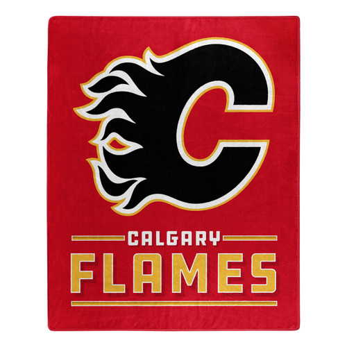 Calgary Flames Blanket 50x60 Raschel Interference Design