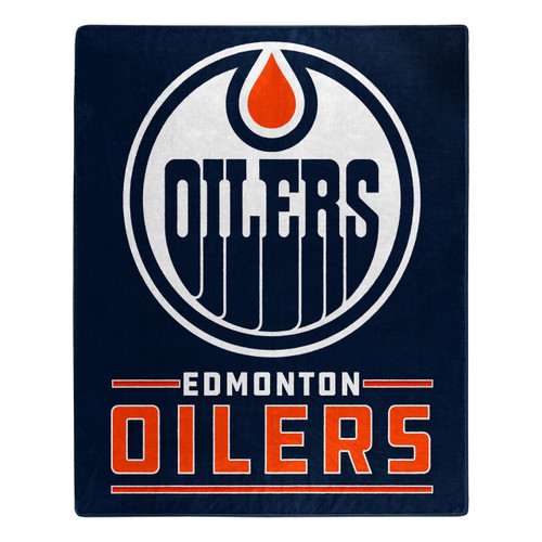 Edmonton Oilers Blanket 50x60 Raschel Interference Design