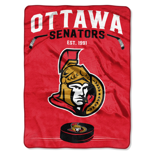 Ottawa Senators Blanket 60x80 Raschel Inspired Design