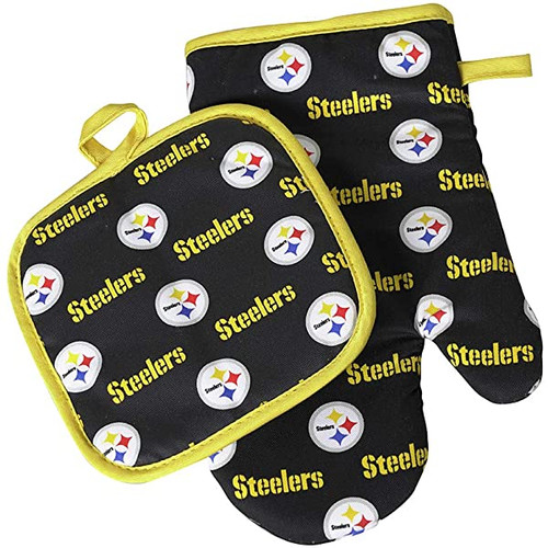 Pittsburgh Steelers Oven Mitt and Pot Holder Set Color Rush