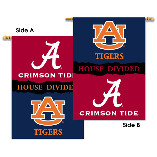 Alabama - Auburn 2-Sided 28" X 40" Banner W/ Pole Sleeve House Divided