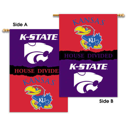 Kansas - Kansas St. 2-Sided 28" X 40" Banner W/ Pole Sleeve House Divided