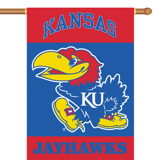 Kansas Jayhawks 2-Sided 28" X 40" Banner W/ Pole Sleeve
