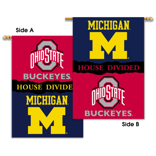 Michigan - Ohio St. 2-Sided 28" X 40" Banner W/ Pole Sleeve House Divided
