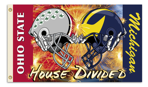 Michigan - Ohio St. 3 Ft. X 5 Ft. Flag W/Grommets - Helmet House Divided