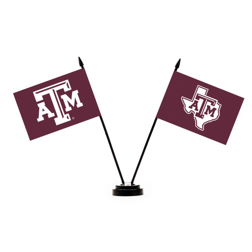 Texas A&M Aggies 2 Flag Desk Set