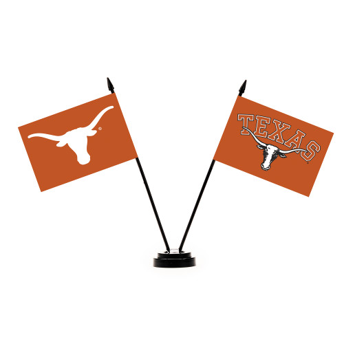 Texas Longhorns 2 Flag Desk Set