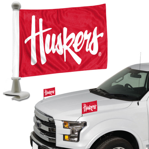 Nebraska Cornhuskers Ambassador 4" x 6" Car Flag Set of 2