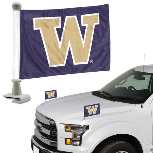 Washington Huskies Ambassador 4" x 6" Car Flag Set of 2