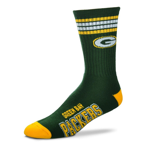 Green Bay Packers 4 Stripe Deuce Socks Pair