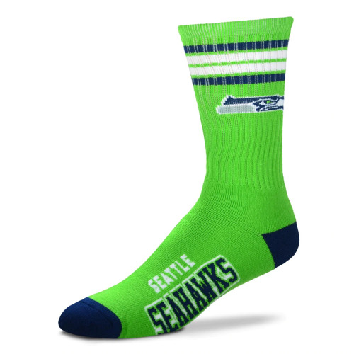 Seattle Seahawks 4 Stripe Deuce Socks Pair