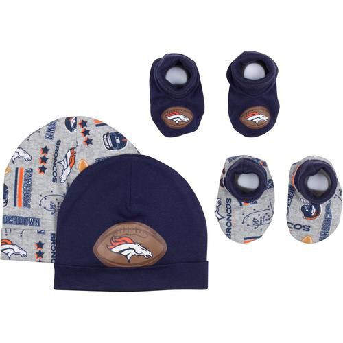 Denver Broncos Baby 4 Piece Cap and Bootie Set