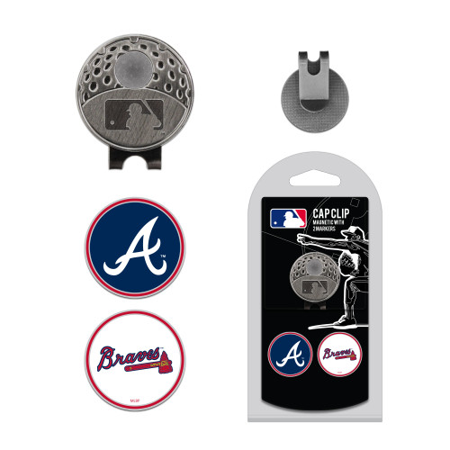 Atlanta Braves Cap Clip With 2 Golf Ball Markers