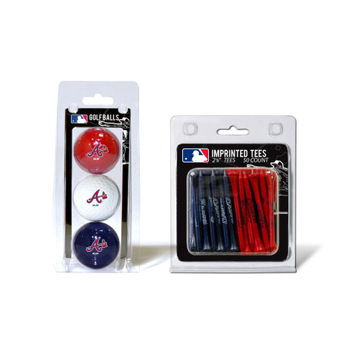 Atlanta Braves 3 Golf Balls And 50 Golf Tees