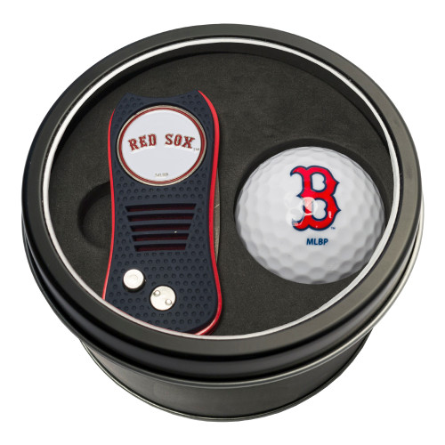 Boston Red Sox Tin Gift Set with Switchfix Divot Tool and Golf Ball
