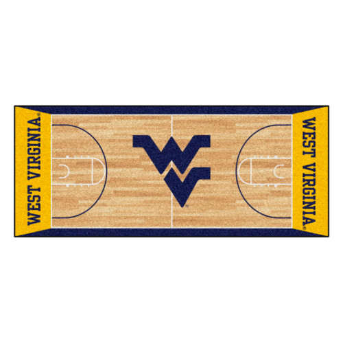 West Virginia University - West Virginia Mountaineers NCAA Basketball Runner Flying WV Primary Logo and Wordmark Yellow