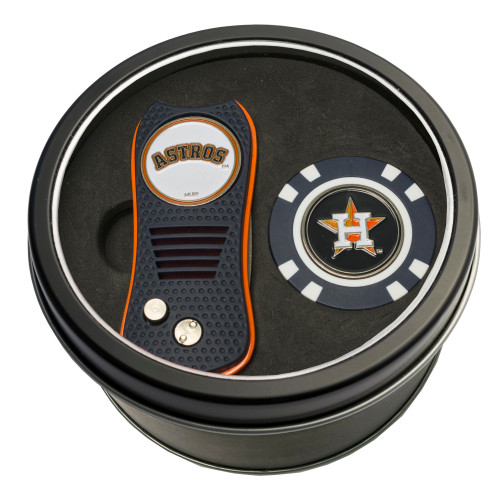 Houston Astros Tin Gift Set with Switchfix Divot Tool and Golf Chip