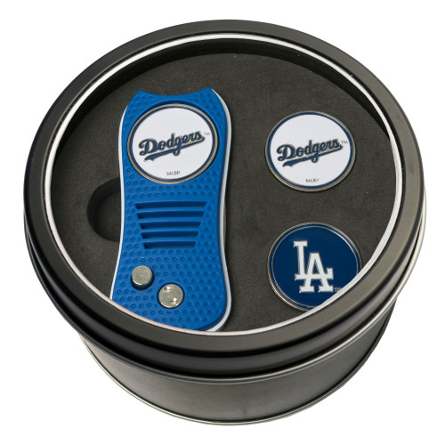 Los Angeles Dodgers Tin Gift Set with Switchfix Divot Tool and 2 Ball Markers