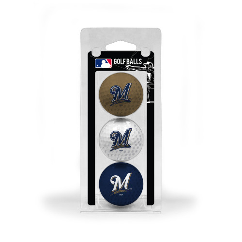 Milwaukee Brewers 3 Golf Ball Pack