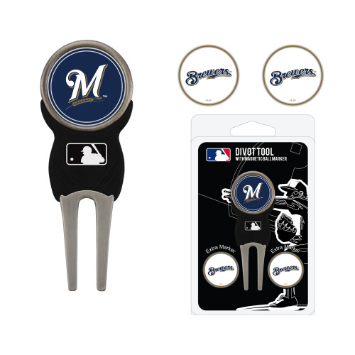 Milwaukee Brewers Divot Tool Pack With 3 Golf Ball Markers