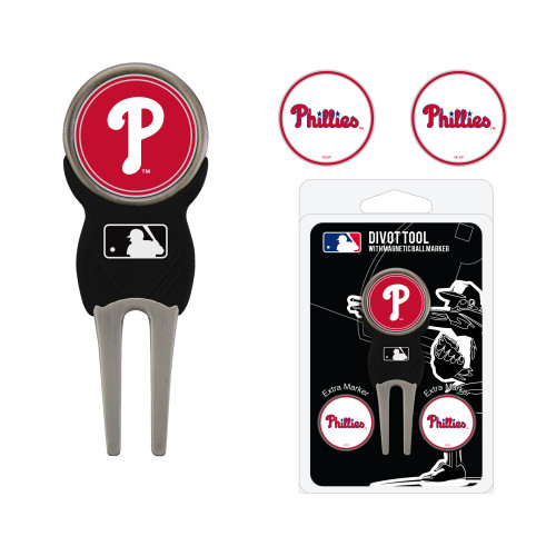 Philadelphia Phillies Divot Tool Pack With 3 Golf Ball Markers