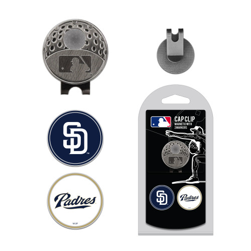 San Diego Padres Cap Clip With 2 Golf Ball Markers
