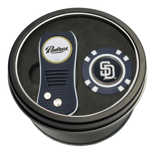 San Diego Padres Tin Gift Set with Switchfix Divot Tool and Golf Chip