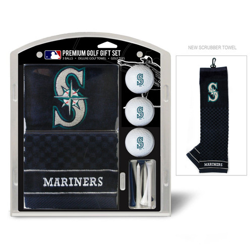 Seattle Mariners Embroidered Golf Towel, 3 Golf Ball, and Golf Tee Set