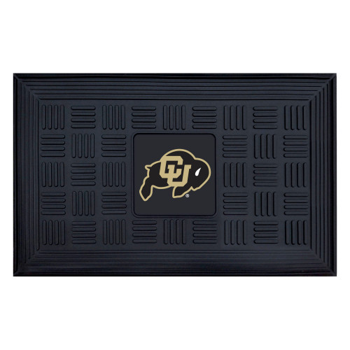 University of Colorado - Colorado Buffaloes Medallion Door Mat CU Buffalo Primary Logo Black