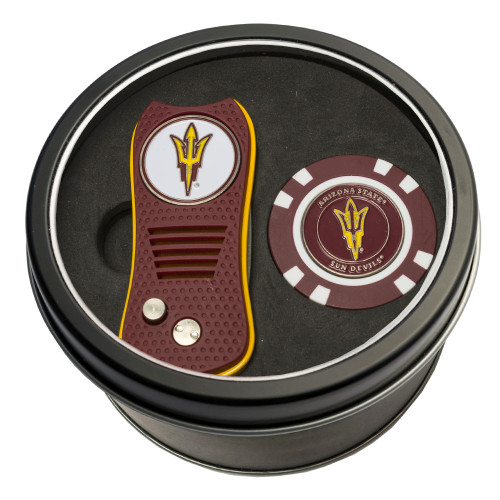 Arizona State Sun Devils Tin Gift Set with Switchfix Divot Tool and Golf Chip