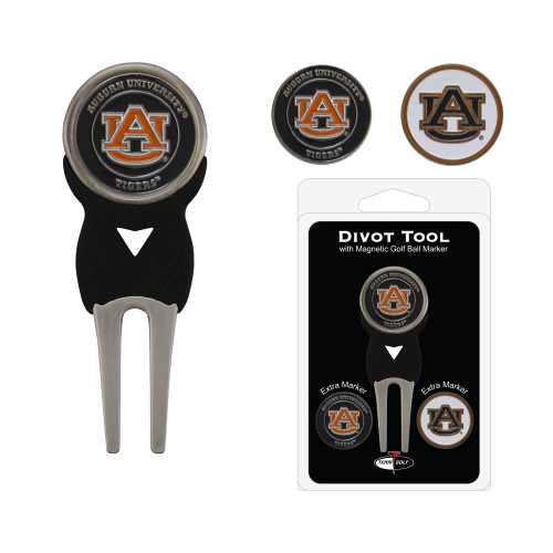 Auburn Tigers Divot Tool Pack With 3 Golf Ball Markers